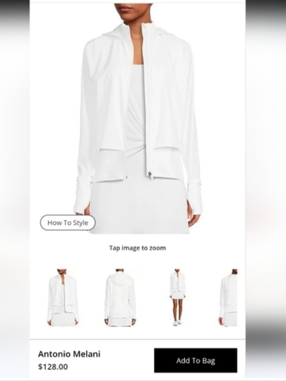 ANTONIO MELANI Crisp Active Motivare Zip-up Overlay Track Jacket Sz M White